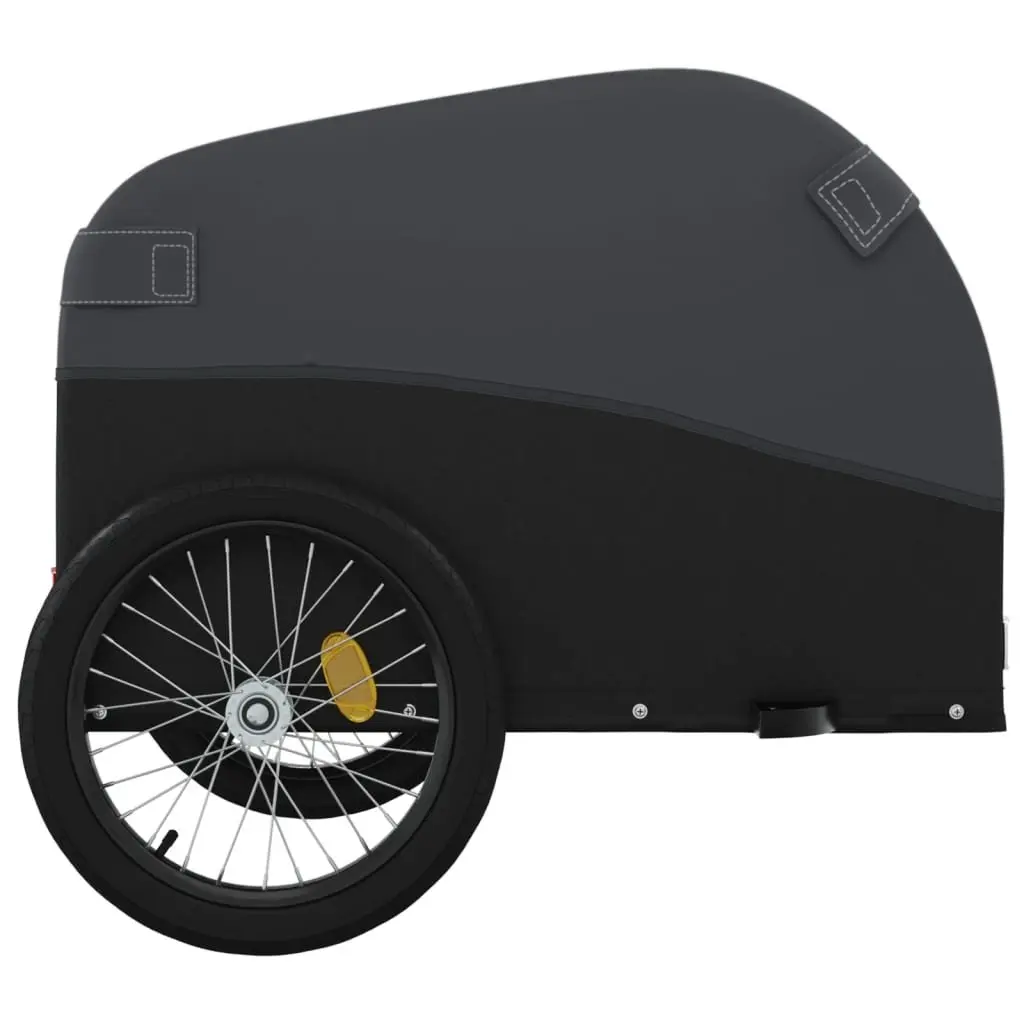 Bike Trailer Heavy Duty Black 45kg Cargo Cart with Tow Bar and Safety Flag