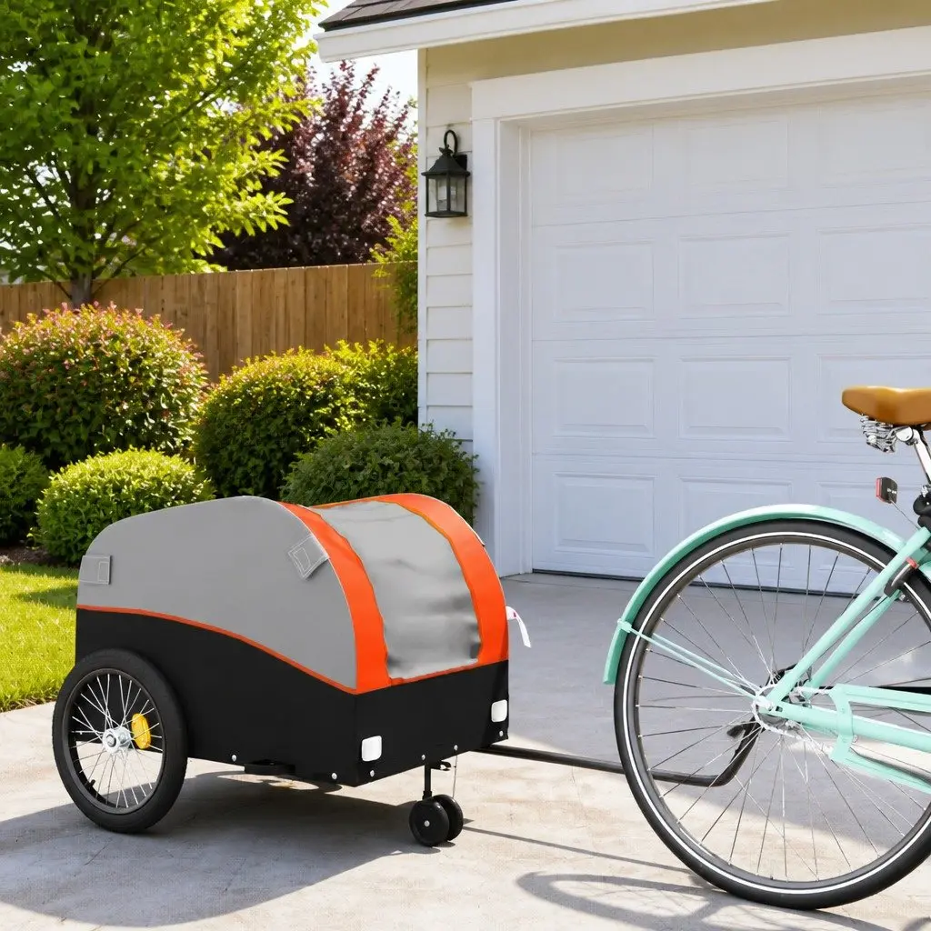 Orange Bike Trailer for Carrying Cargo