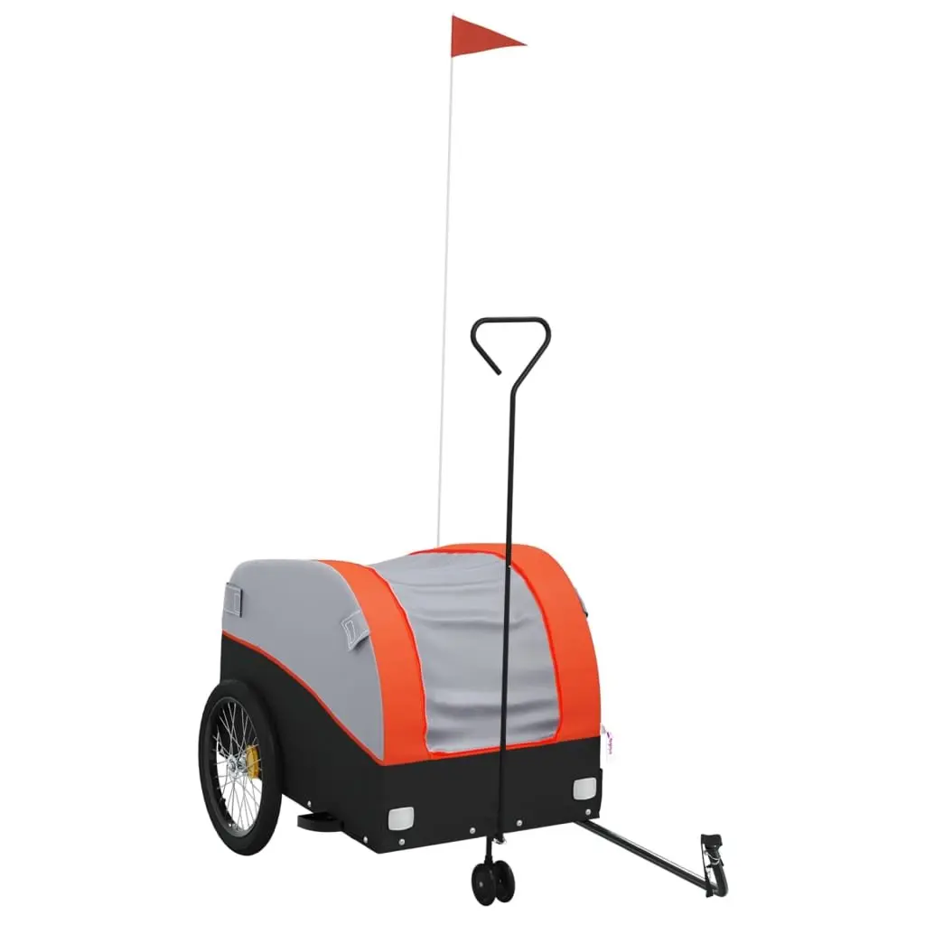 Bike Trailer Iron 45 kg Load Capacity Orange Cargo Cart Bicycle Hauling