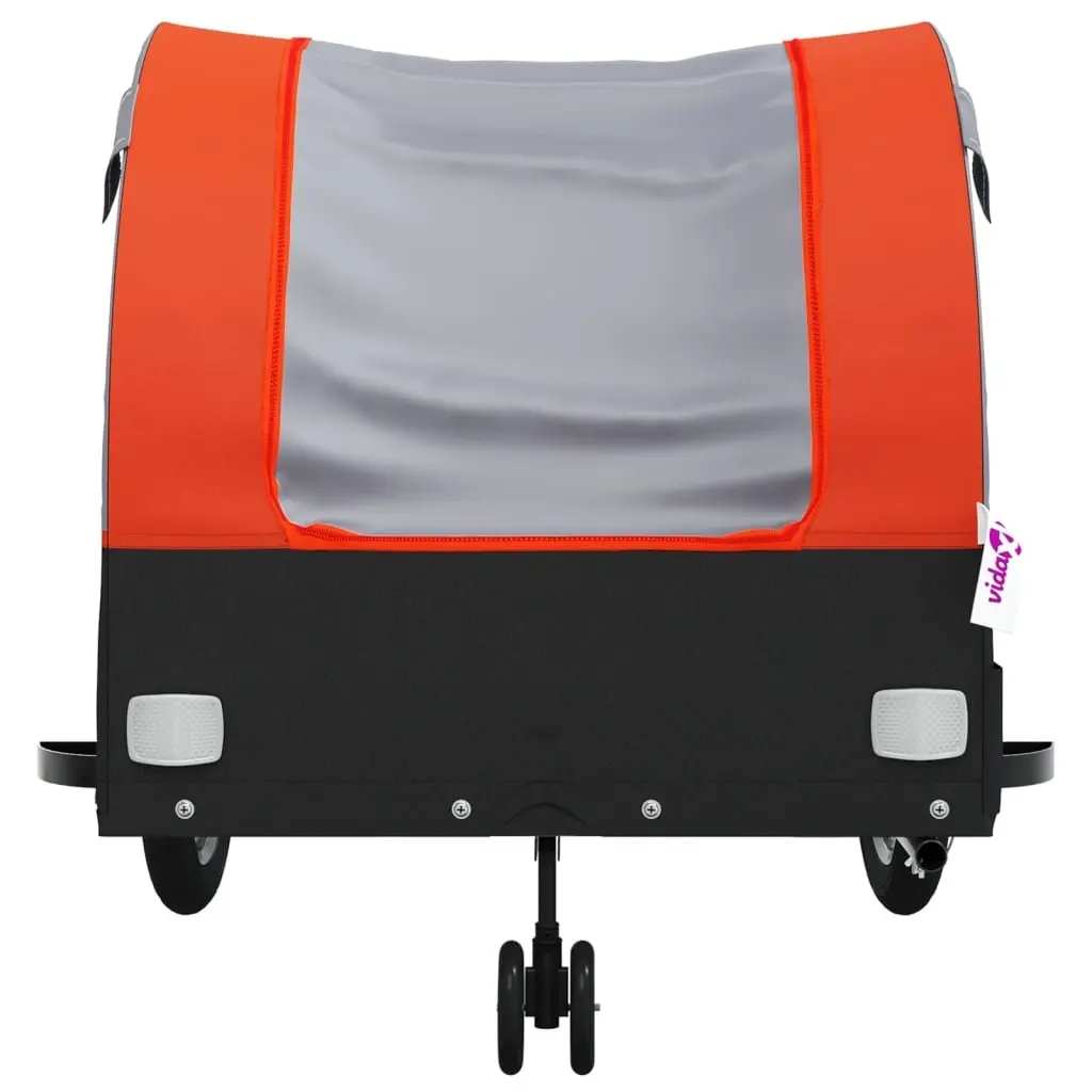 Bike Trailer Iron 45 kg Load Capacity Orange Cargo Cart Bicycle Hauling