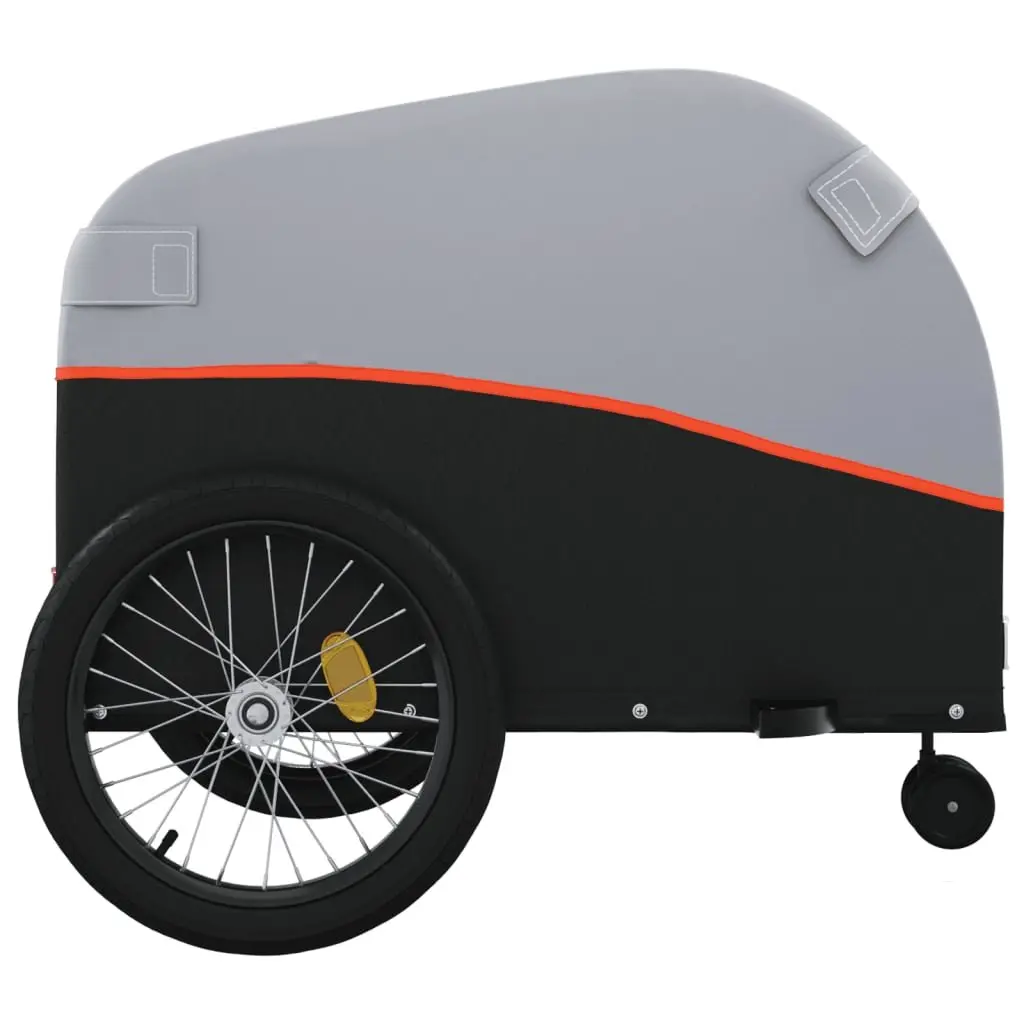 Bike Trailer Iron 45 kg Load Capacity Orange Cargo Cart Bicycle Hauling