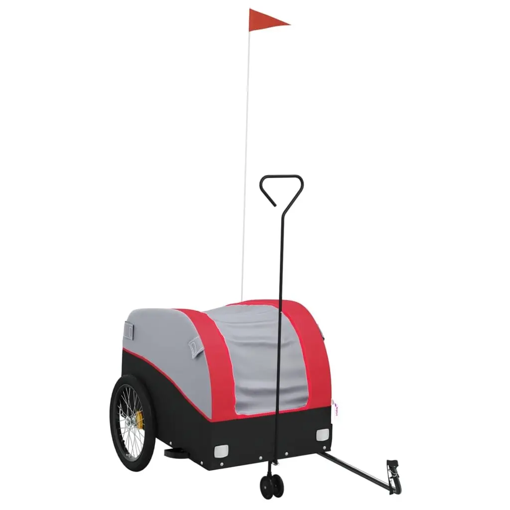 Heavy Duty Bike Trailer Cargo Transport Iron Red 45kg Load Capacity