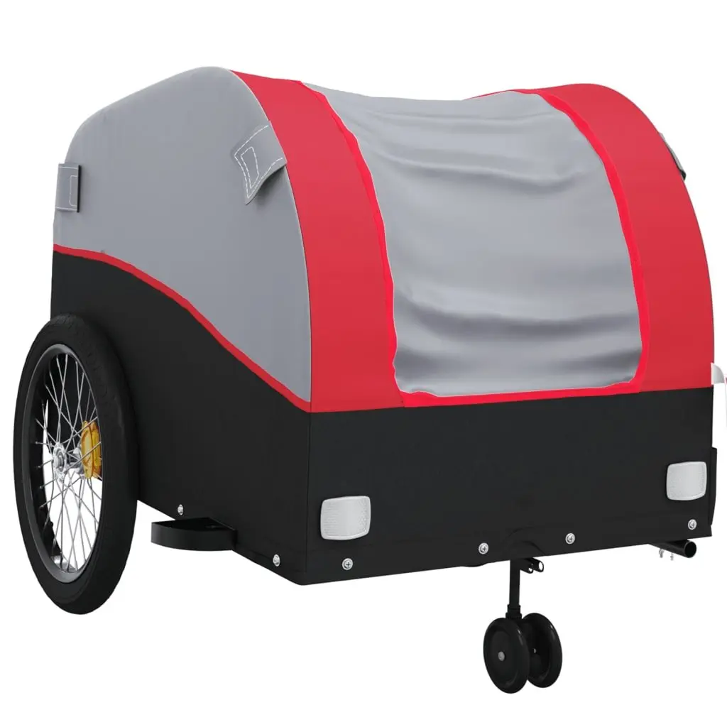 Heavy Duty Bike Trailer Cargo Transport Iron Red 45kg Load Capacity