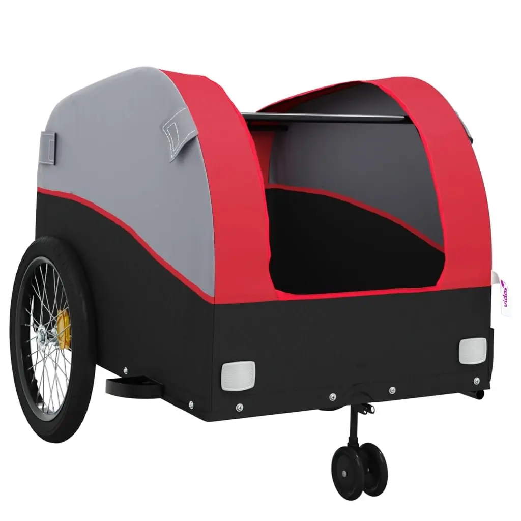 Heavy Duty Bike Trailer Cargo Transport Iron Red 45kg Load Capacity