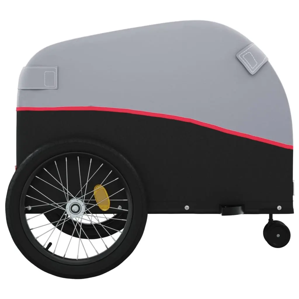 Heavy Duty Bike Trailer Cargo Transport Iron Red 45kg Load Capacity
