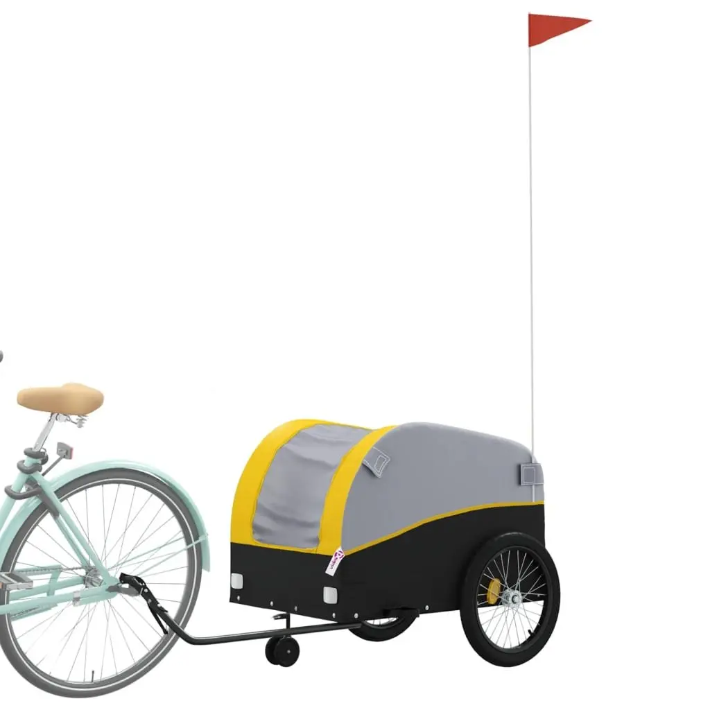 Bike Trailer Iron 45 kg Capacity Yellow Black