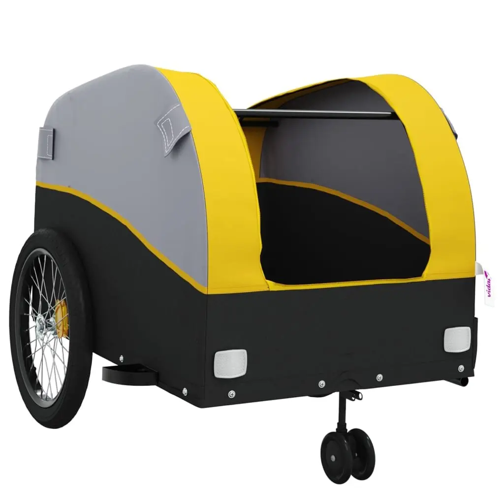 Bike Trailer Iron 45 kg Capacity Yellow Black