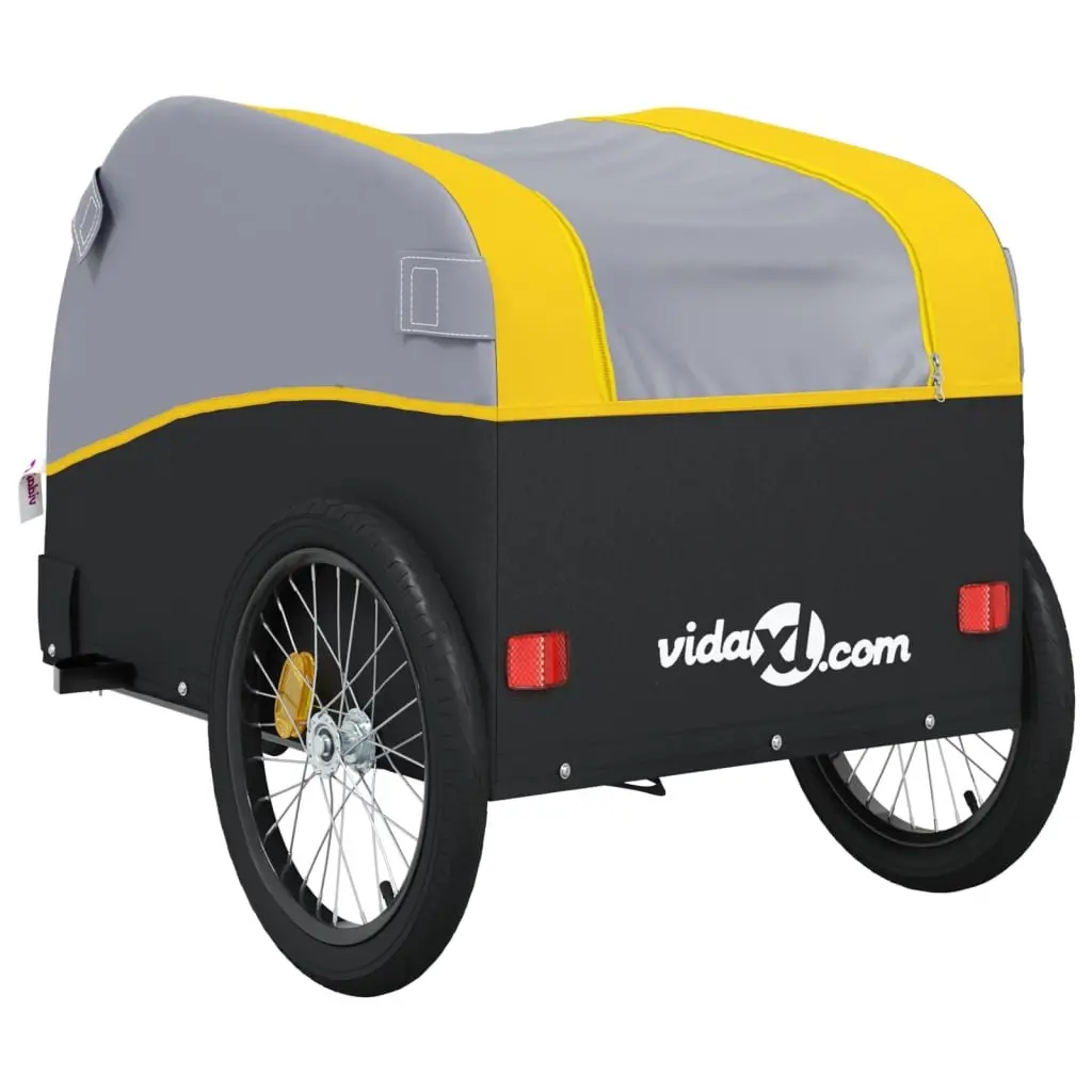 Bike Trailer Iron 45 kg Capacity Yellow Black