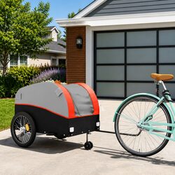 Friendly Orange Bike Trailer for Your Hauling Needs