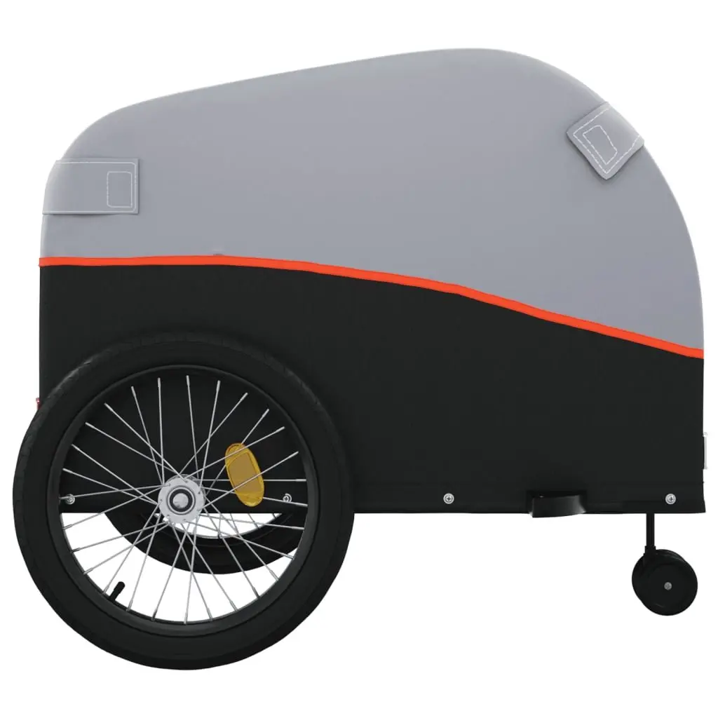 Bike Trailer Orange Iron 45kg Load Capacity Bicycle Cargo Hauling Cart Tow Bar