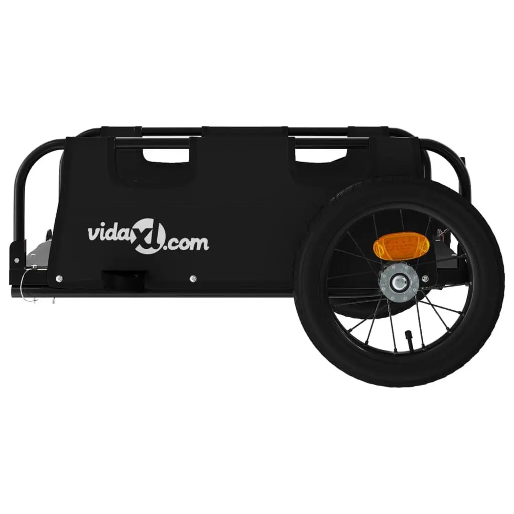 Bike Trailer Black Cargo Cart Bicycle Attachment Outdoor Transport Storage