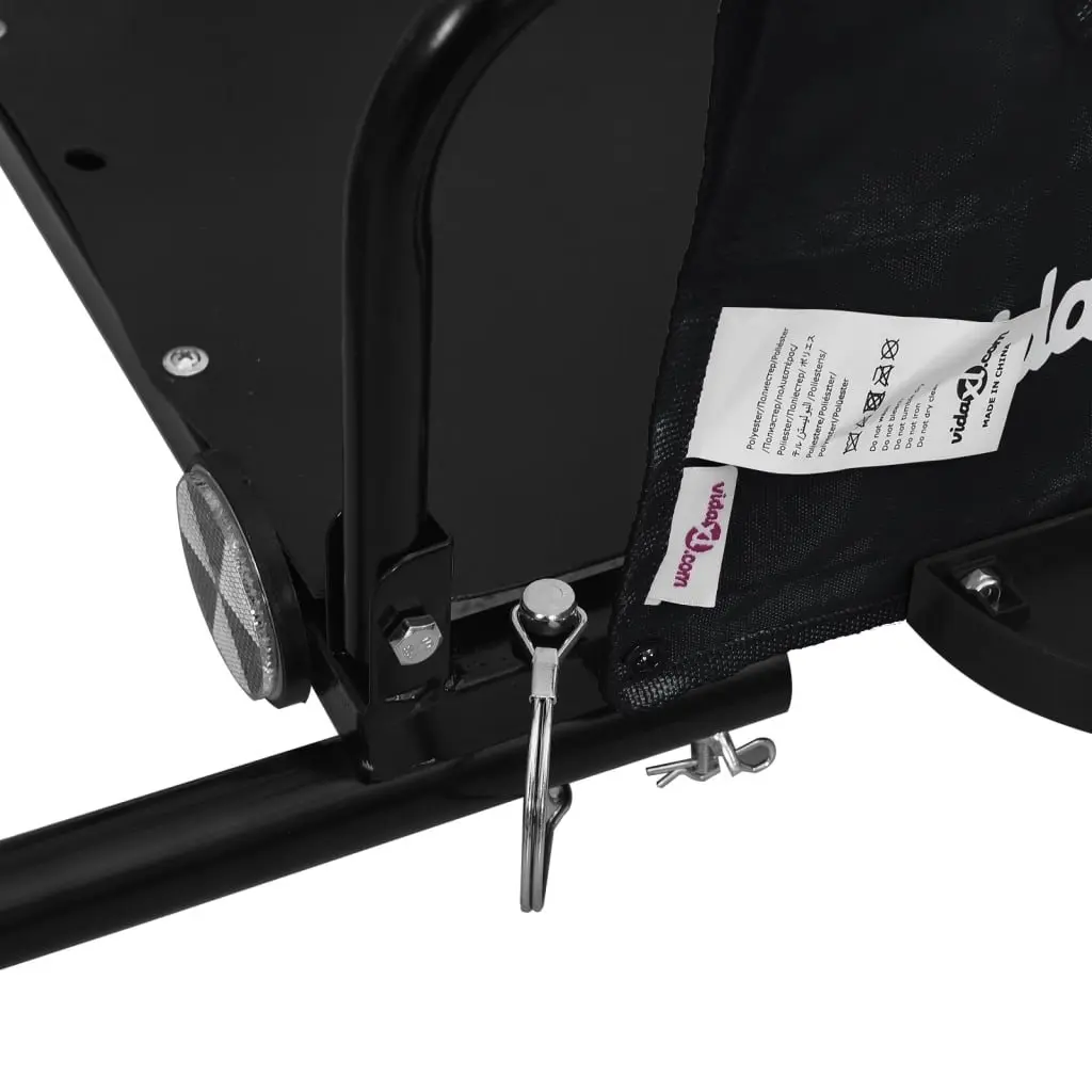 Bike Trailer Black Cargo Cart Bicycle Attachment Outdoor Transport Storage