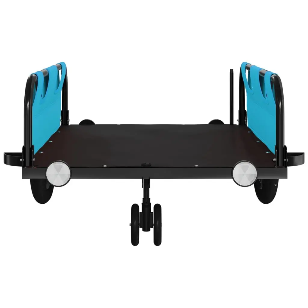 Bike Trailer Blue Oxford Fabric Sturdy Iron Frame Cargo Cart
