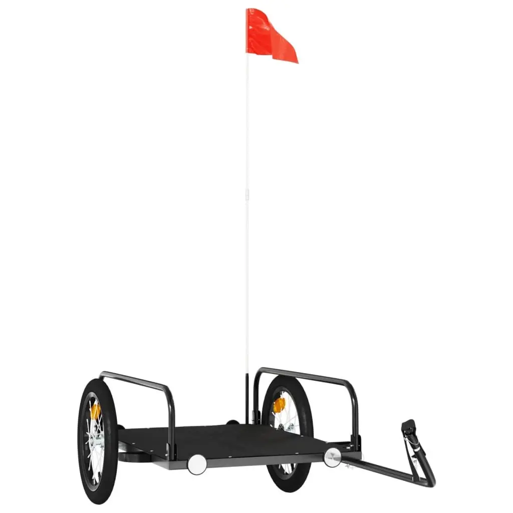Bike Trailer Heavy Duty Iron Frame Black 126 x 63 x 34 cm