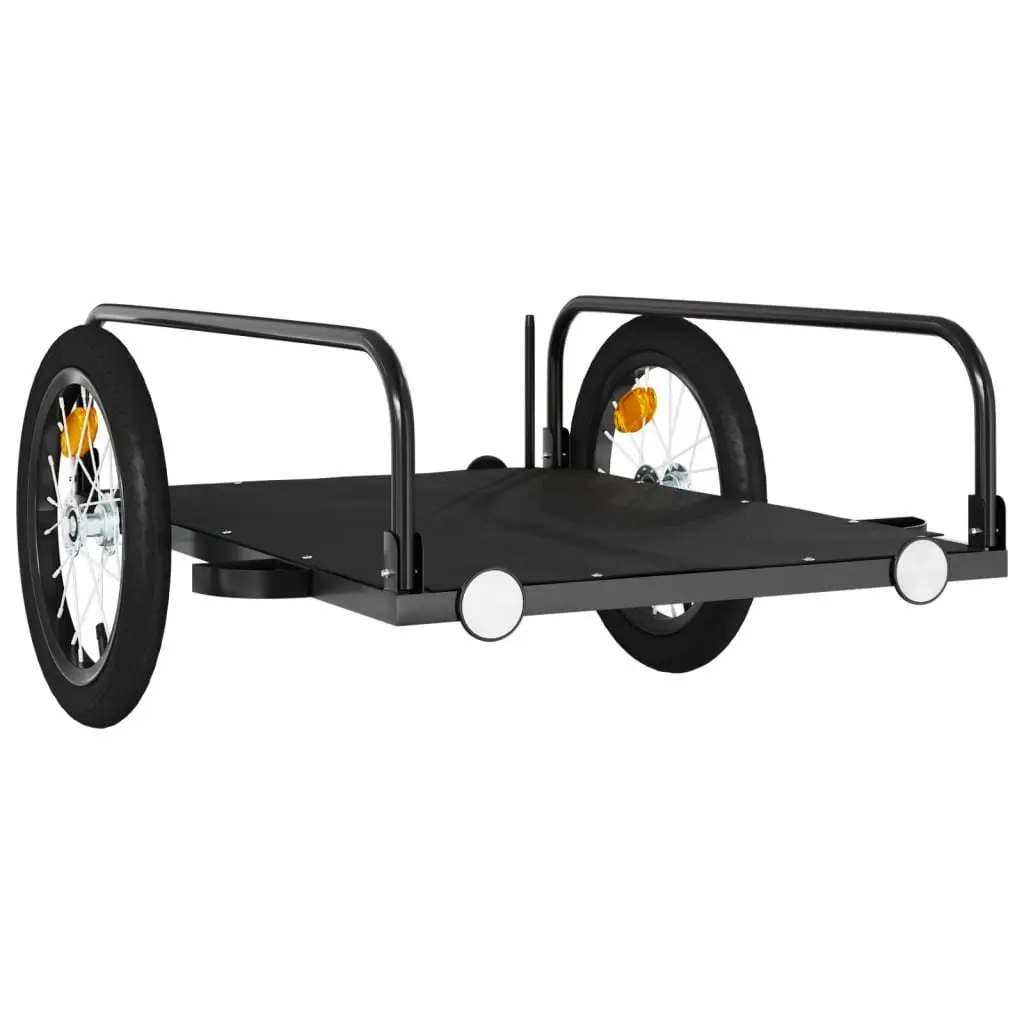 Bike Trailer Heavy Duty Iron Frame Black 126 x 63 x 34 cm