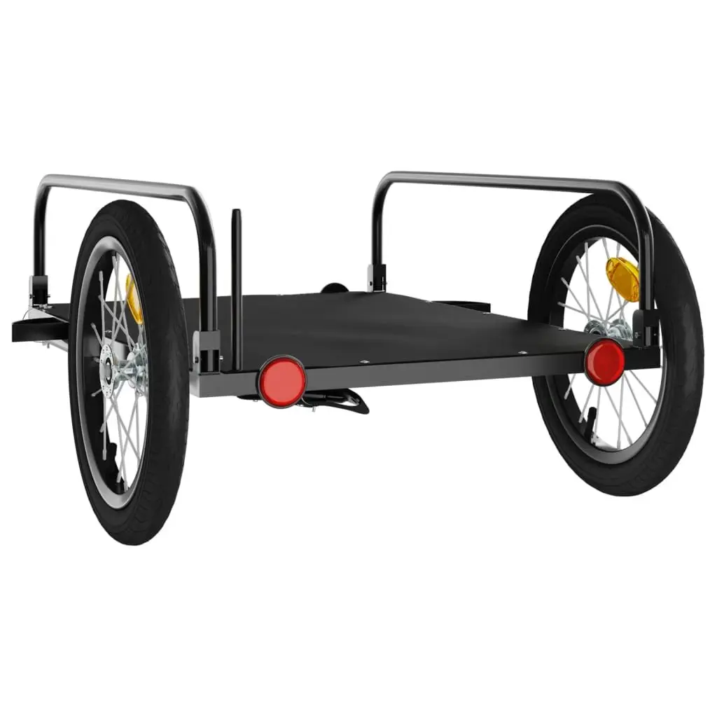 Bike Trailer Heavy Duty Iron Frame Black 126 x 63 x 34 cm