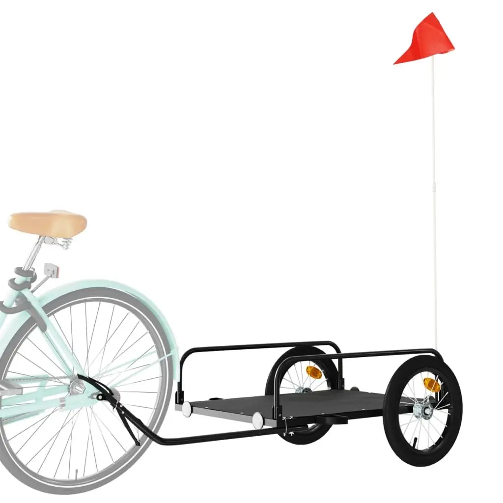 Bike Trailer Heavy Duty Iron Frame Black 126 x 63 x 34 cm