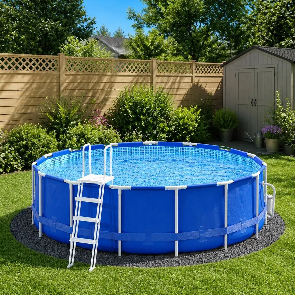 Pool Ground Cloth Light Grey Circular Ø458 cm Polyester Geotextile