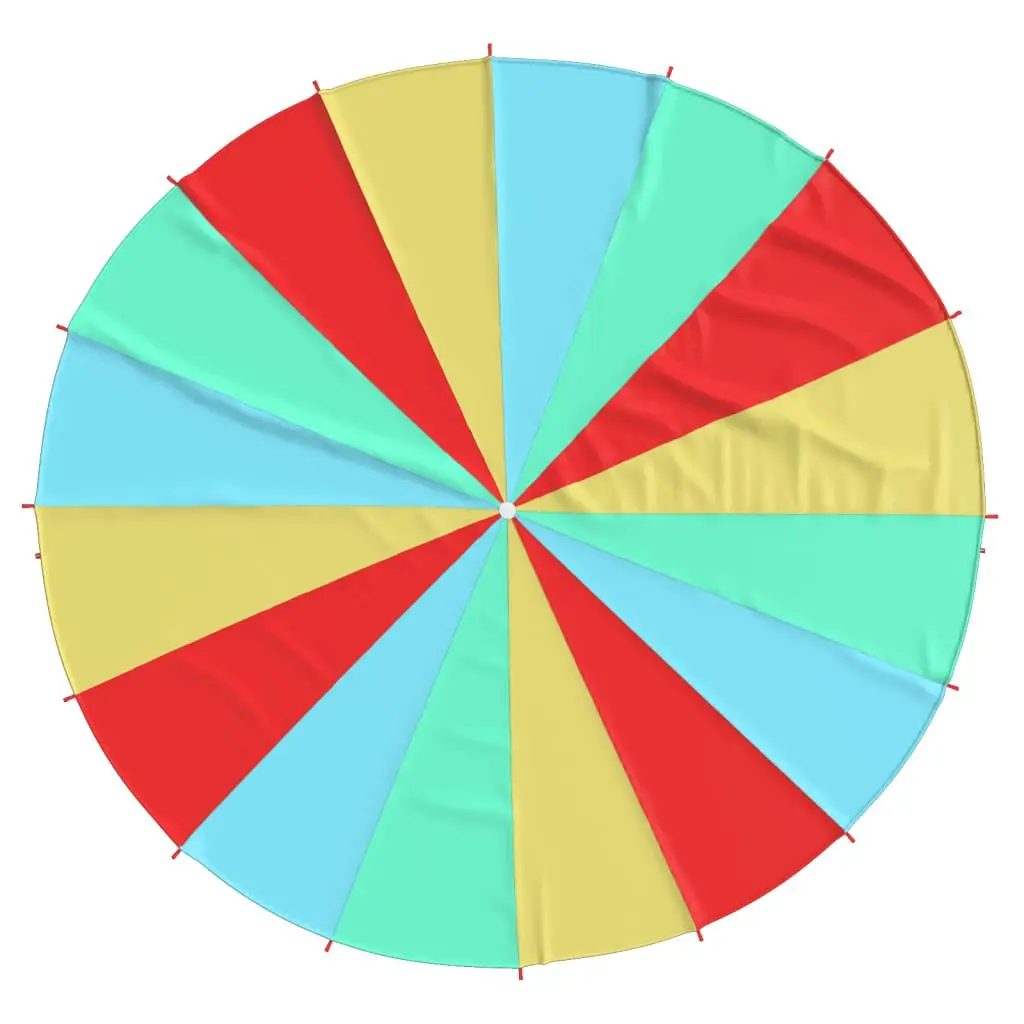 Kids Play Parachute Rainbow 6m Diameter with 16 Handles for Group Activities