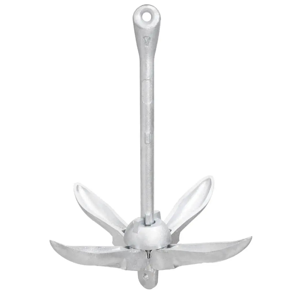 Folding Anchor 4kg Silver Cast Iron 4-Claw