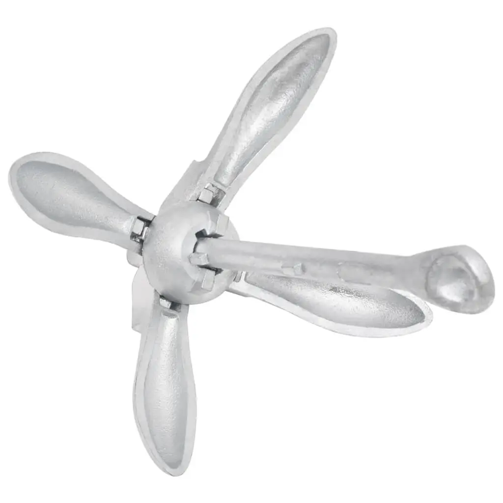Folding Anchor 4kg Silver Cast Iron 4-Claw