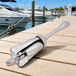 Folding Anchor 6 kg Silver Cast Iron Boat Docking Watercraft Grapnel 4-Claw