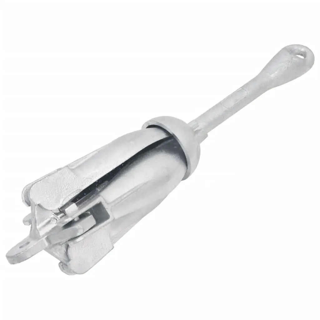 Folding Anchor with Rope 4kg Silver Cast Iron Grapnel