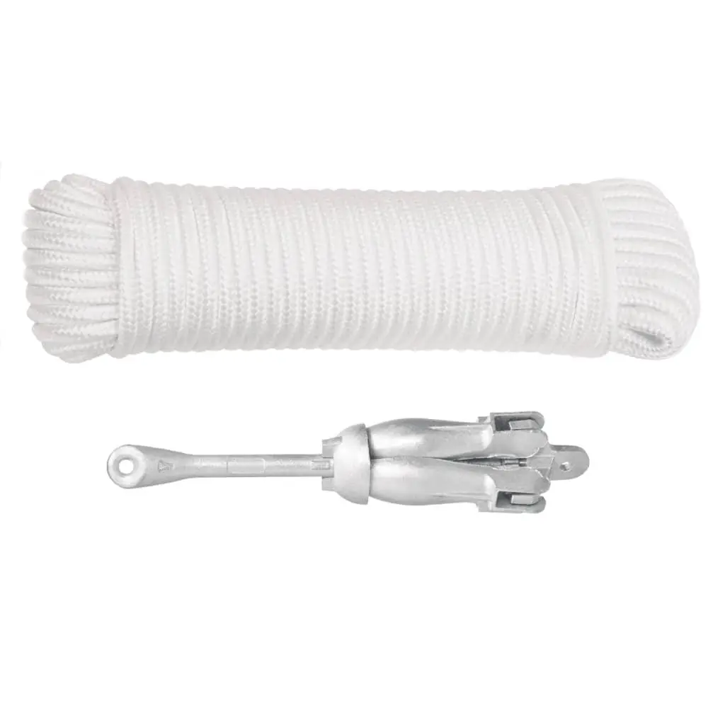 Folding Anchor 4-Claw Grapnel 1.5kg Silver