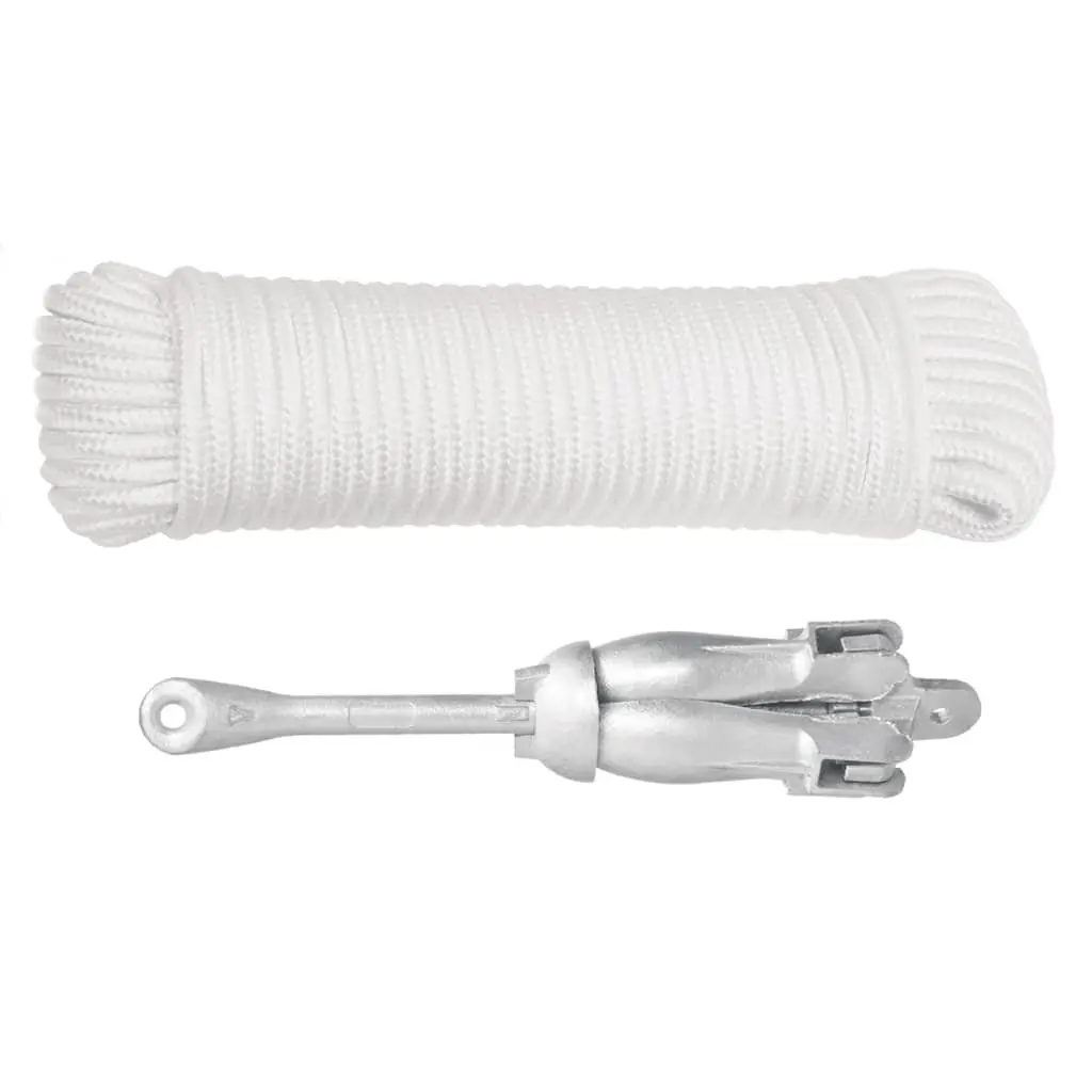 Folding Anchor 4-Claw Grapnel 2.5 kg Silver