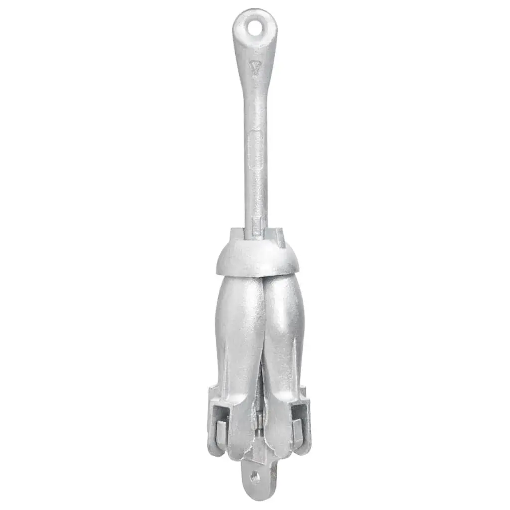 Folding Anchor 4-Claw Grapnel Boat Docking Watercraft Silver Portable Compact