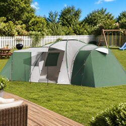 Family Dome Tent for 12 People - Waterproof Green Outdoor Shelter