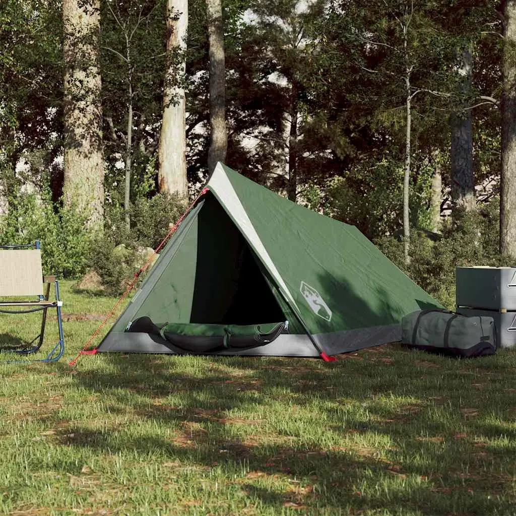 2-Person Camping Tent Green Waterproof Mosquito Protection Easy Setup Portable