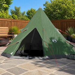 Camping Tent 4-Person Tipi Waterproof Outdoor Shelter Green Portable Adventure