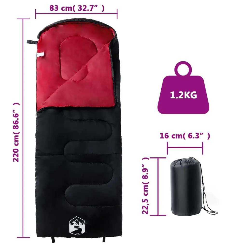 Sleeping Bag Water-Resistant Adults 3-4 Seasons Red
