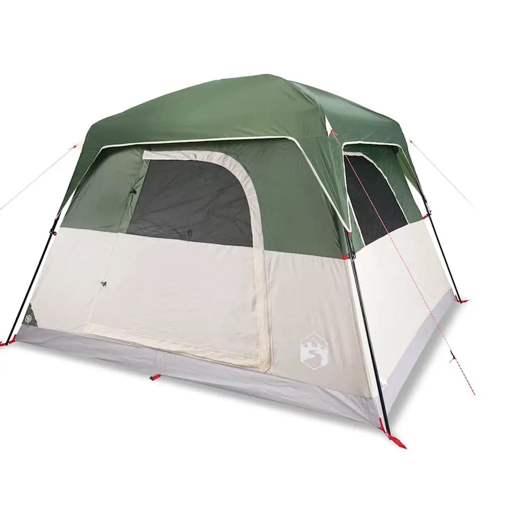 4 Person Portable Green Waterproof Camping Tent with Mosquito Mesh and Ventilation
