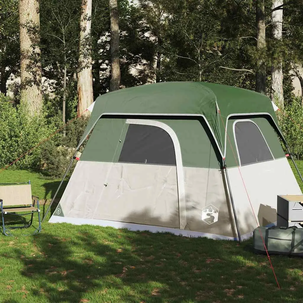 4 Person Portable Green Waterproof Camping Tent with Mosquito Mesh and Ventilation