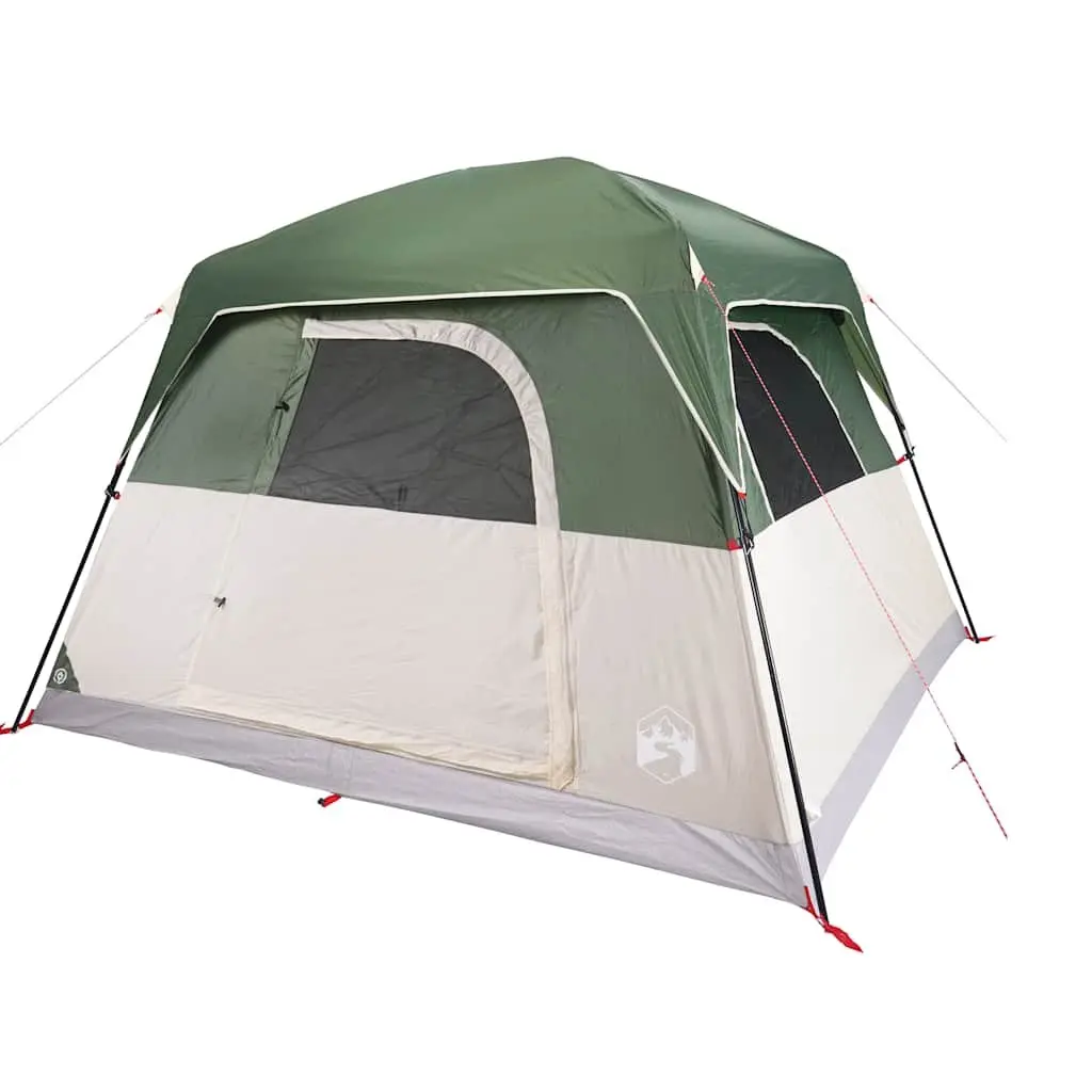 4 Person Portable Green Waterproof Camping Tent with Mosquito Mesh and Ventilation