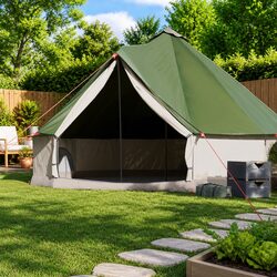 Friendly 8-Person Camping Tent in Green for Outdoor Fun