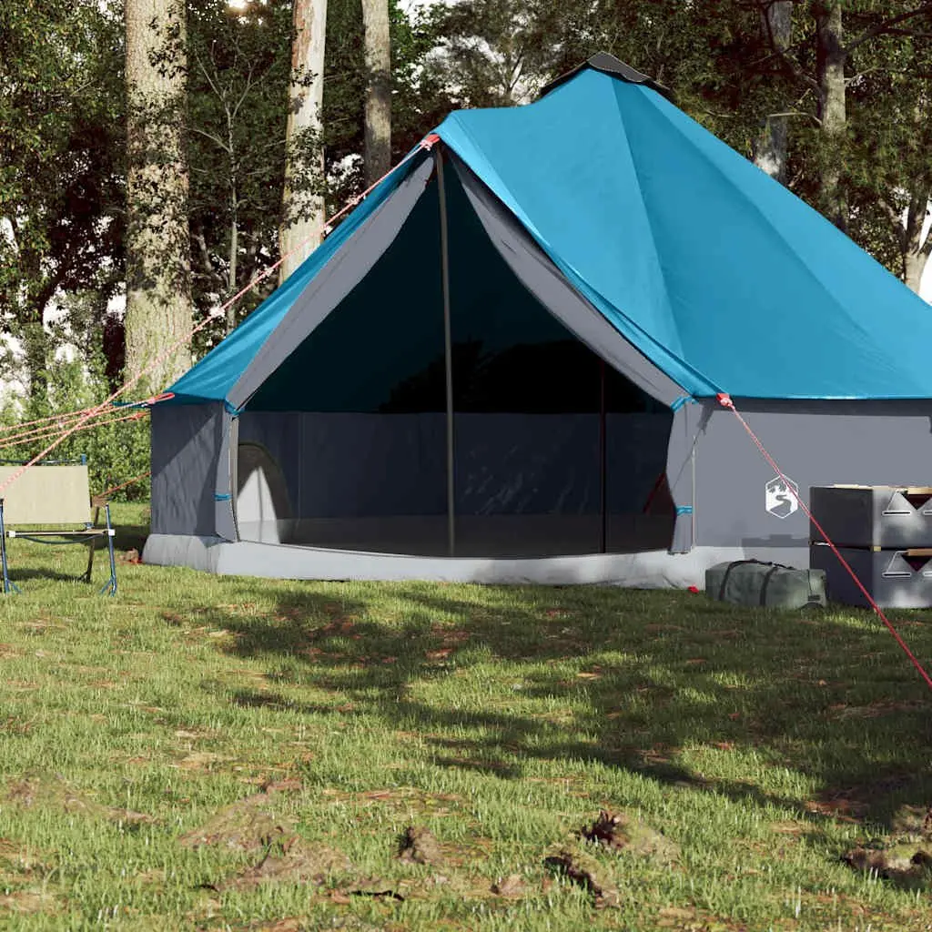 Family Camping Tent 8-Person Tipi Blue Waterproof Weather-Resistant Outdoor
