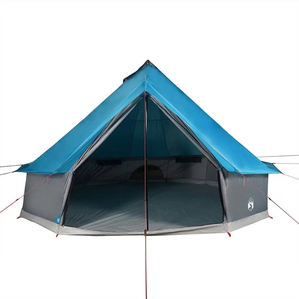 Family Camping Tent 8-Person Tipi Blue Waterproof Weather-Resistant Outdoor