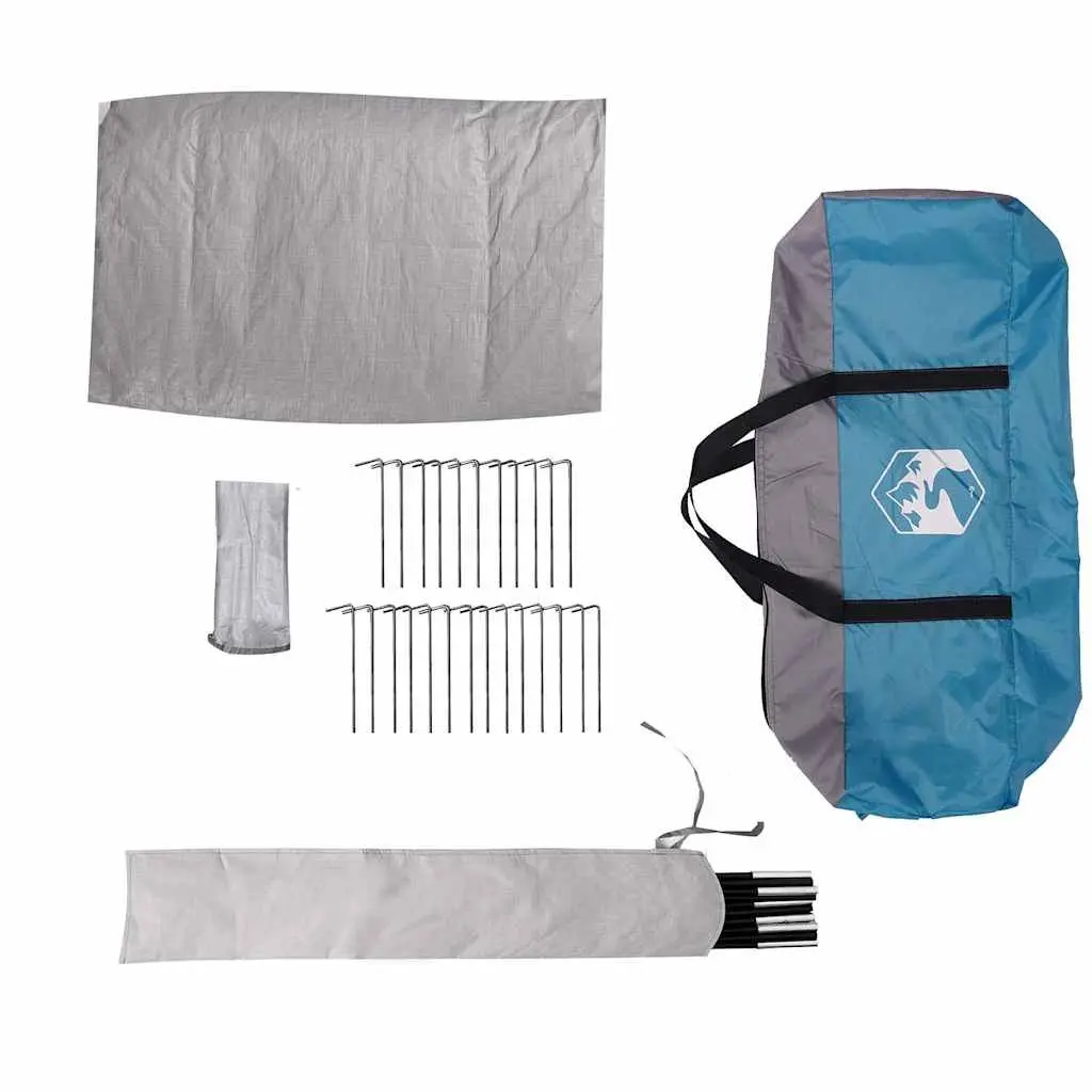 Family Camping Tent 10 Person Tipi Blue Waterproof Outdoor Adventure Shelter