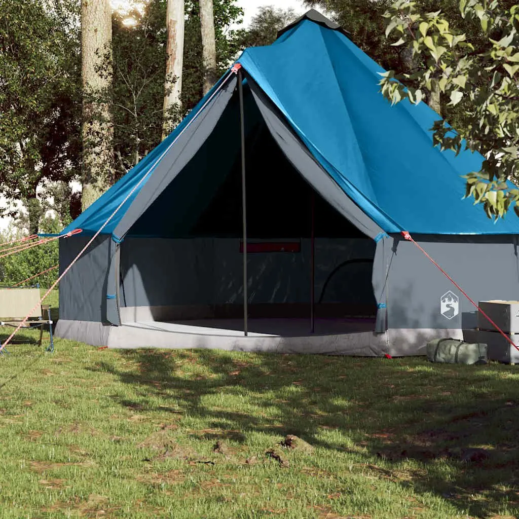 Family Camping Tent 10 Person Tipi Blue Waterproof Outdoor Adventure Shelter