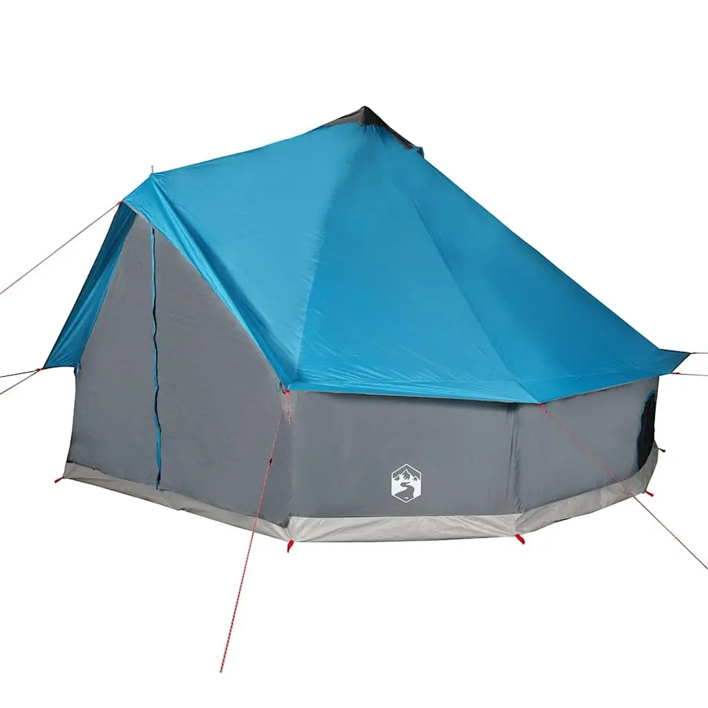 Family Camping Tent 10 Person Tipi Blue Waterproof Outdoor Adventure Shelter