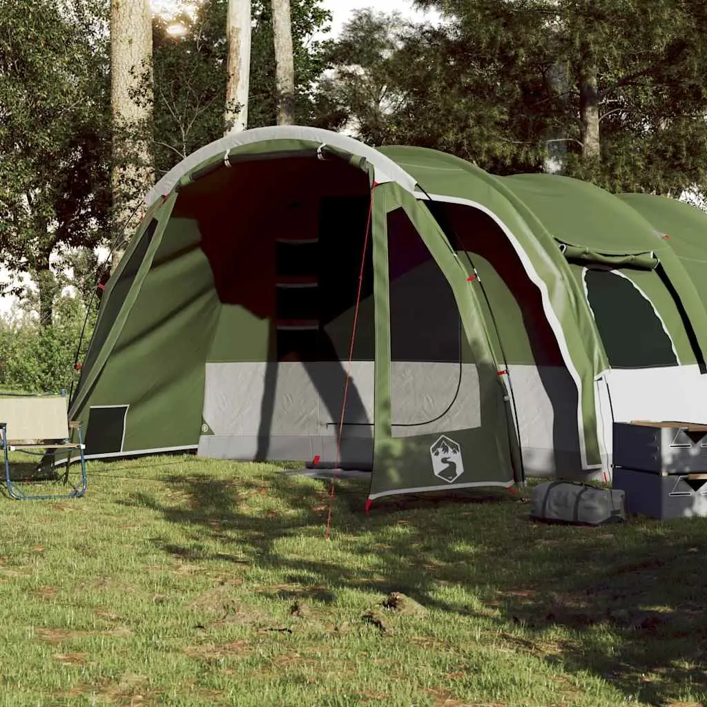 Family Tunnel Tent Waterproof Green 8-Person Easy Setup