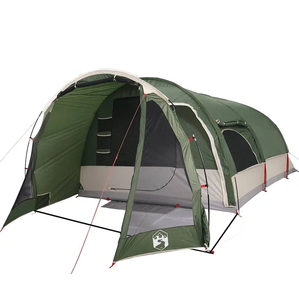 Family Tunnel Tent Waterproof Green 8-Person Easy Setup