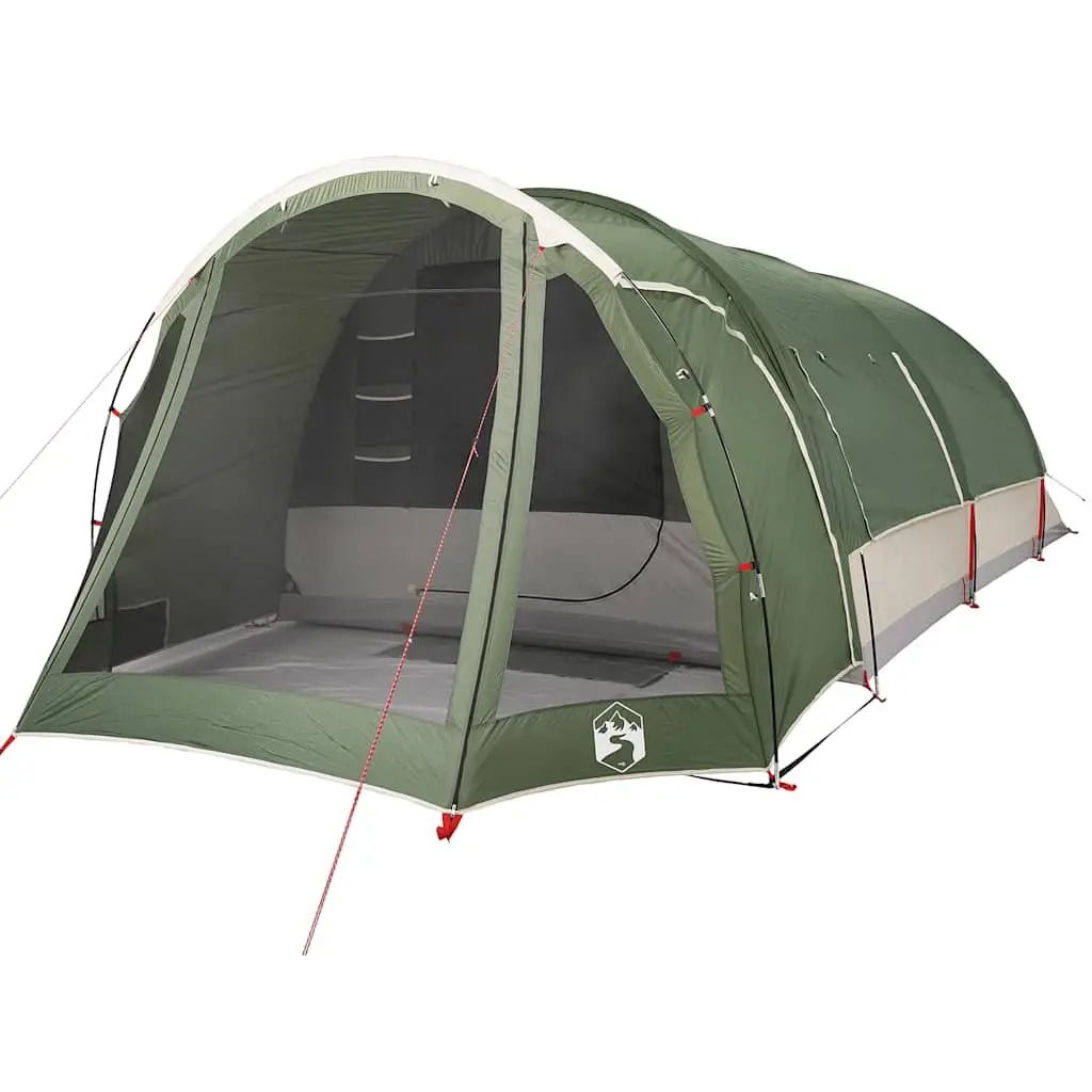 Family Tunnel Tent Waterproof Green 8-Person Easy Setup