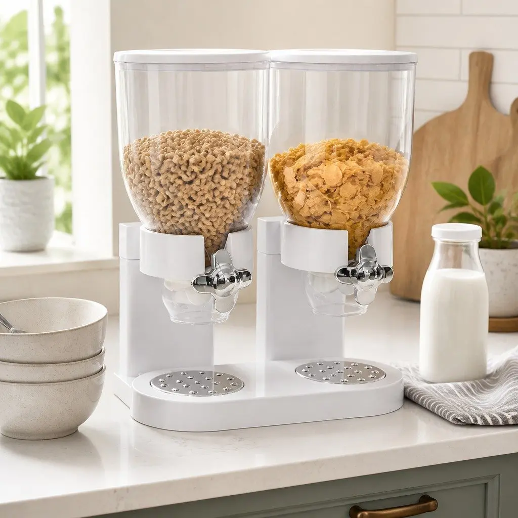 Double Cereal Dispenser for Convenience