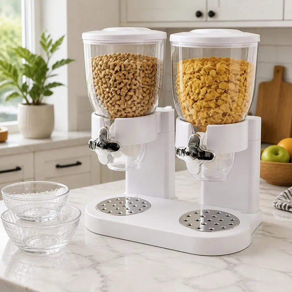 Double Cereal Dispenser for Convenience