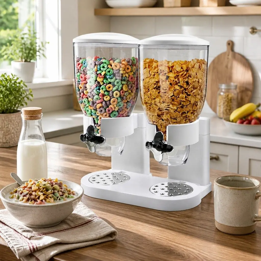 Double Cereal Dispenser for Convenience