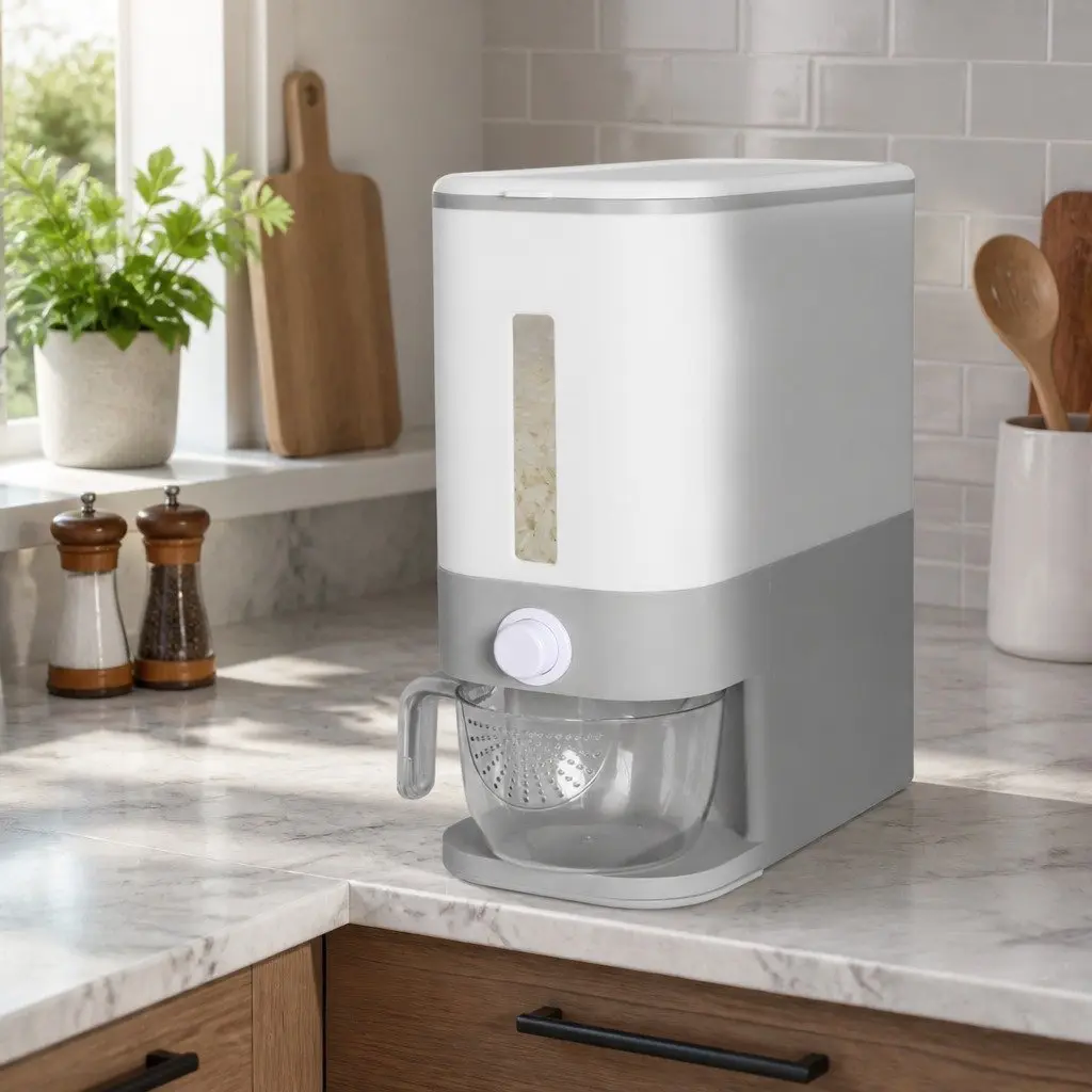 Cereal Dispenser 12L Auto Grain Storage Container Kitchen Food Organiser Button